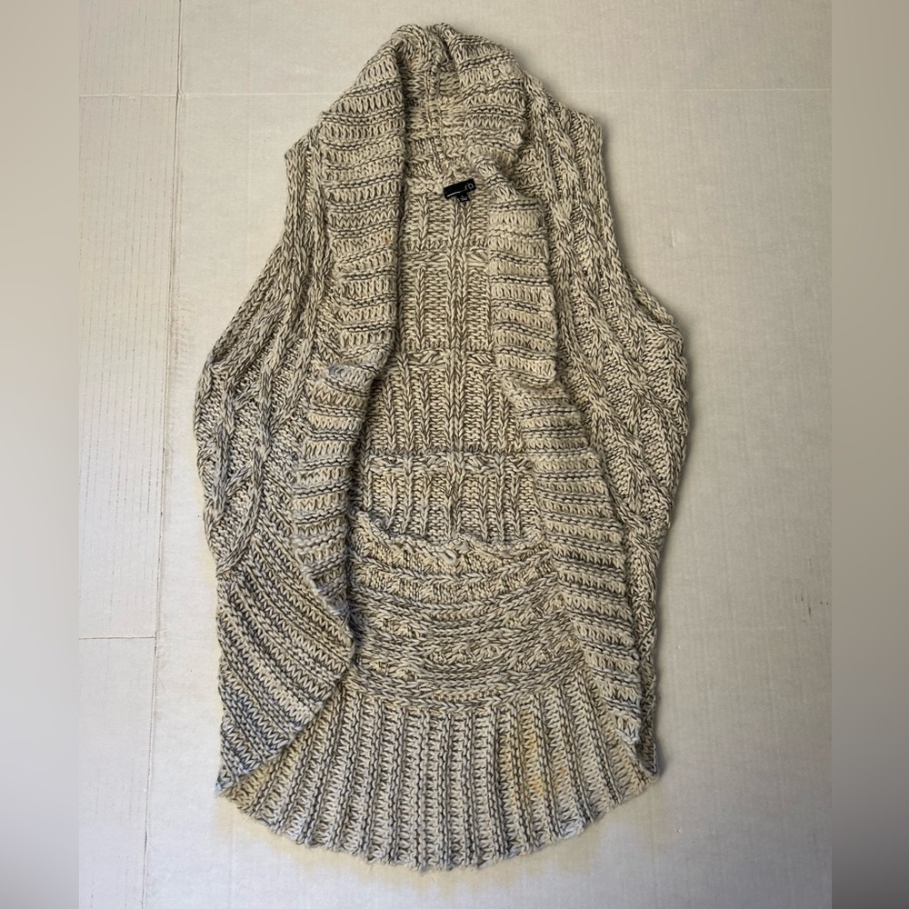 RXB Knitted Gray Cardigan Sweater‎ Long Vest Sz-S. CC16